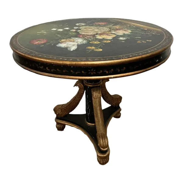 Antique Regency Mache Pedestal Table