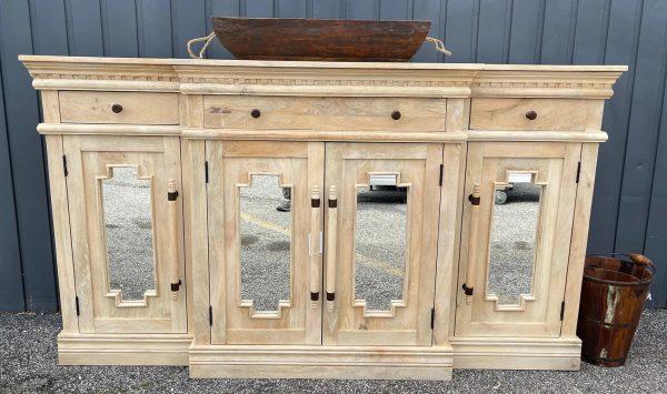 Coastal Mirror Door Credenza