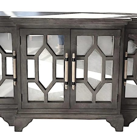 Coastal Gray Mirror Door Credenza