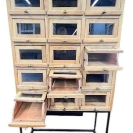 Industrial Teak Sneaker Cabinet