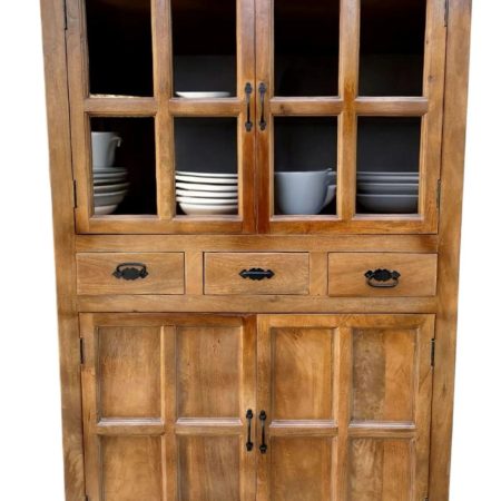 Brown Cape Cod Kitchen Hutch