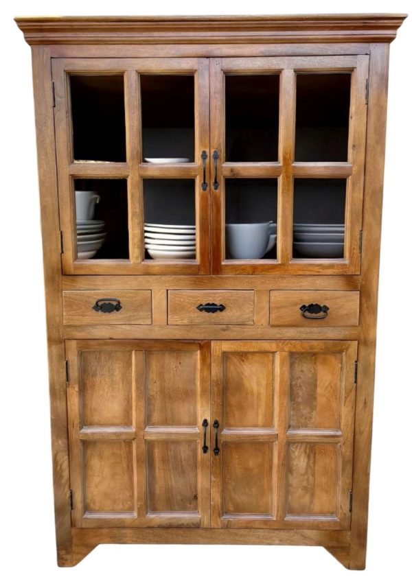 Brown Cape Cod Kitchen Hutch