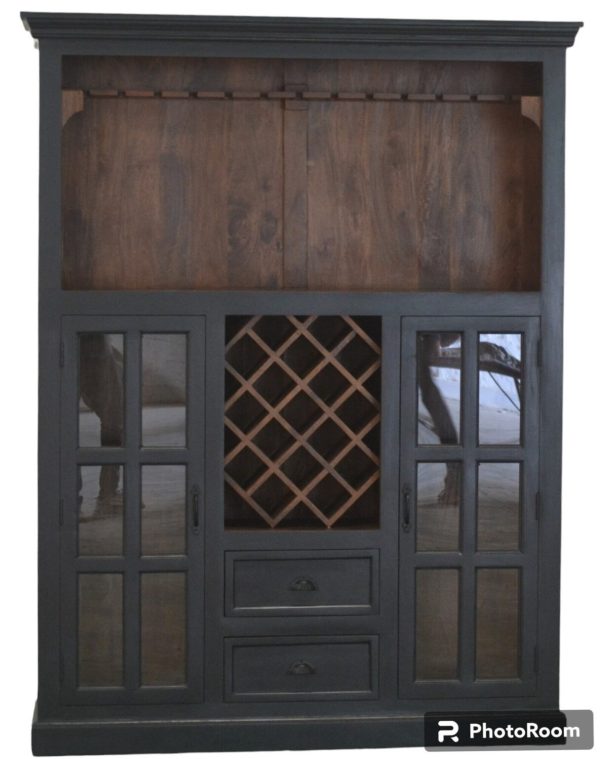 Rustic Cape Cod Wine Rack Cabinet