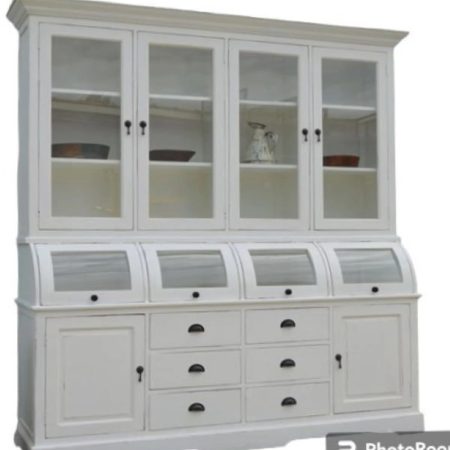 Farmhouse Distressed White Kitchen Pantry
