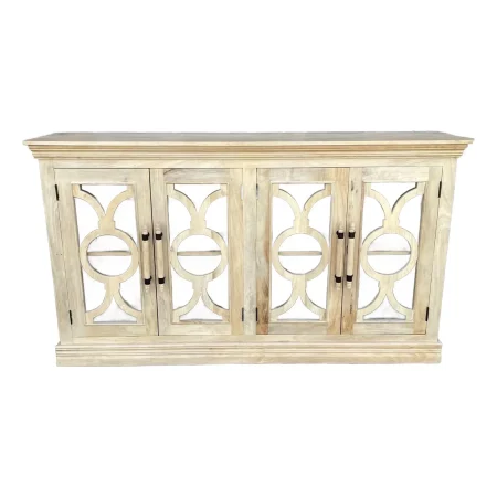 Natural Wood Glass Door Sideboard