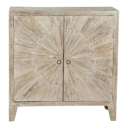 Coastal Boho Sunburst Carved 2-Door Cabinet