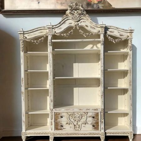 Country French Mahogany Bookcase Hutch