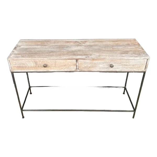 Coastal Whitewashed Console Table