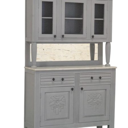 Vintage Gray Mirrored Buffet