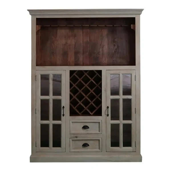 Contemporary Iron Butterfly Cape Cod Coastal Wine Rack Cabinet