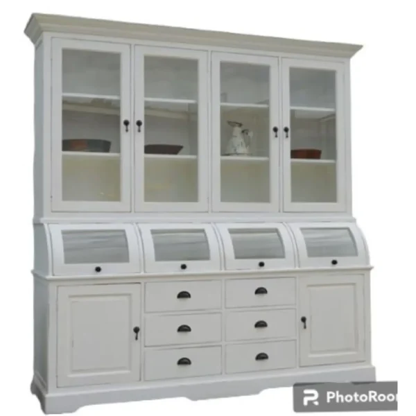 Farmhouse Distressed White Kitchen Pantry - Image 10