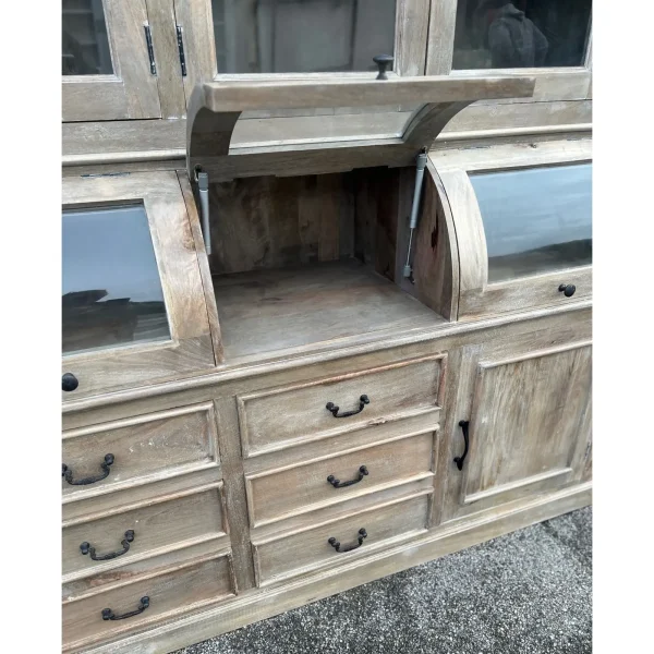 Driftwood Coastal Kitchen Pantry Hutch - Image 10