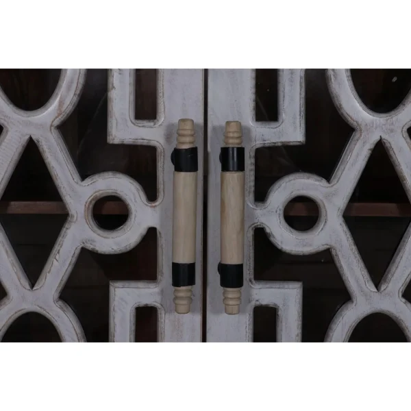 White Breakfront Glass Door Credenza - Image 5