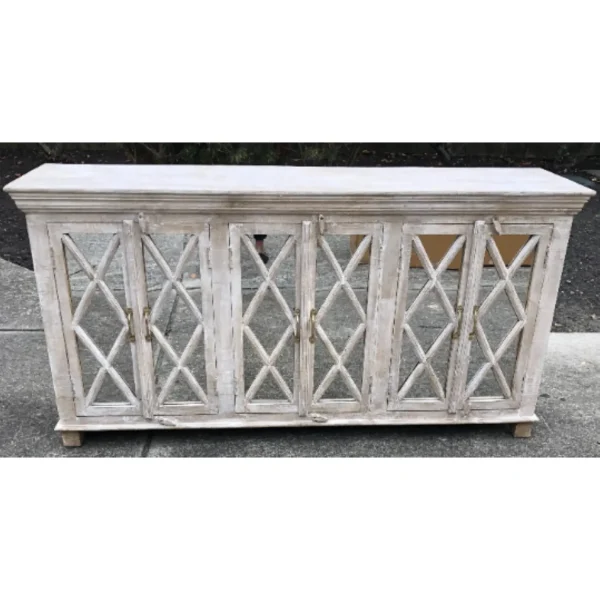 Contemporary Coastal White Driftwood Media Credenza - Image 2