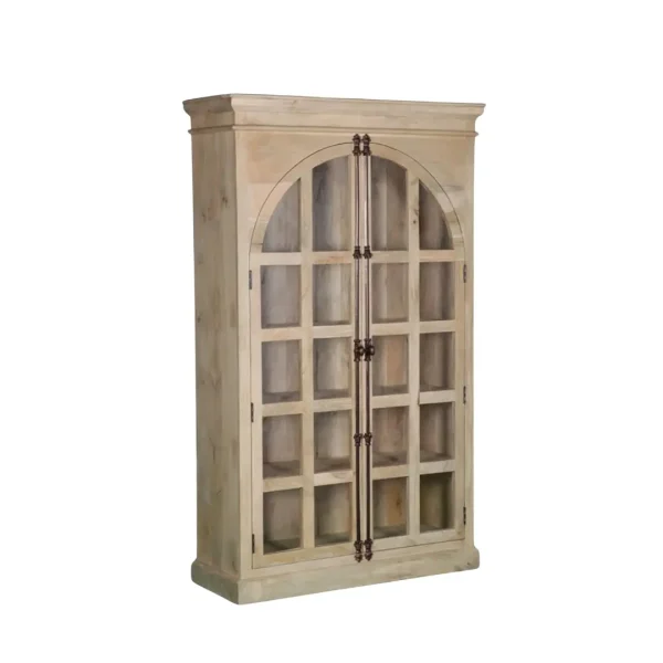 Modern Coastal Arch Glass Bookcase - Image 2