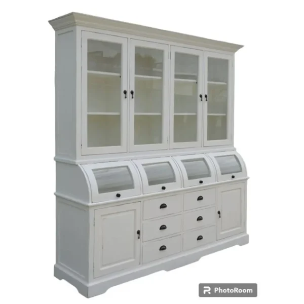 Farmhouse Distressed White Kitchen Pantry - Image 2