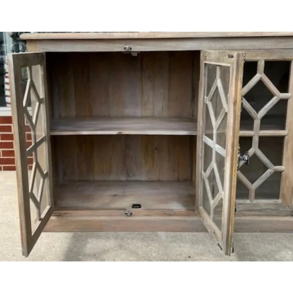 Coastal Driftwood Glass Door Credenza - Image 2