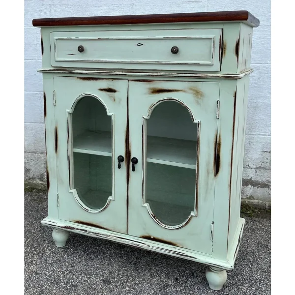 Coastal Boho Glass Door Credenza - Image 2
