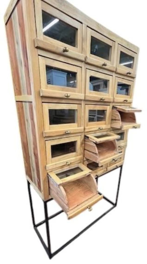 Industrial Teak Sneaker Cabinet - Image 2