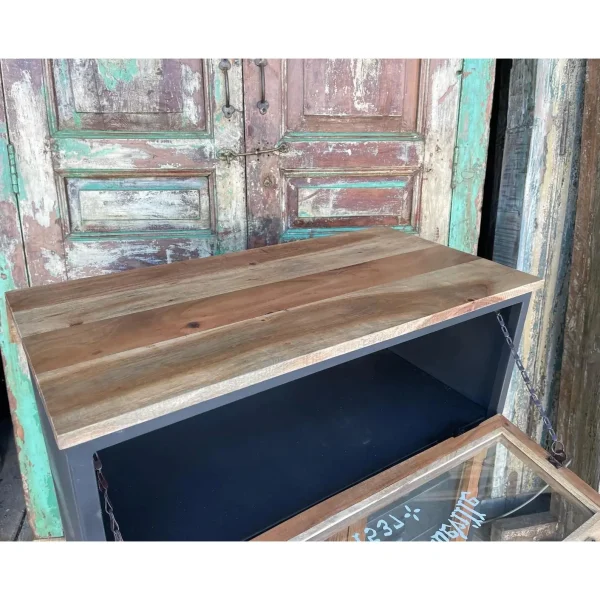 Industrial Chic Glass Door Apothecary Cabinet - Image 2