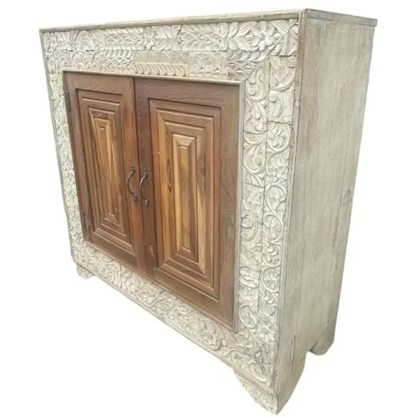Rustic Coastal 2-Tone Entryway Cabinet - Image 2