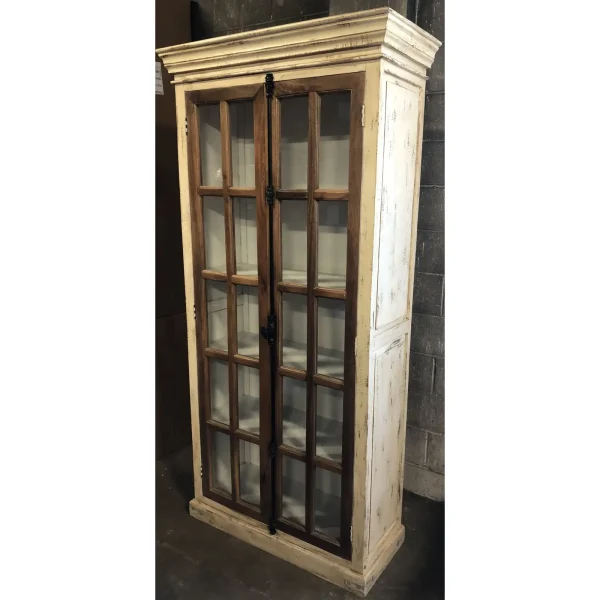 Shabby Chic French Country Vitrine Cabinet - Image 3