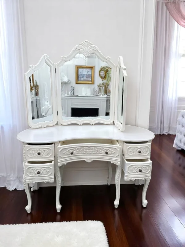 Shabby Chic French King Louis Vanity Desk - Image 3