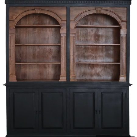 Classic Roman Door Double Arch Library Bookcase