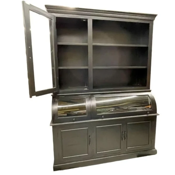Modern Farmhouse Black Kitchen Pantry Hutch - Image 2