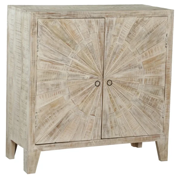 Coastal Boho Sunburst Carved 2-Door Cabinet - Image 2