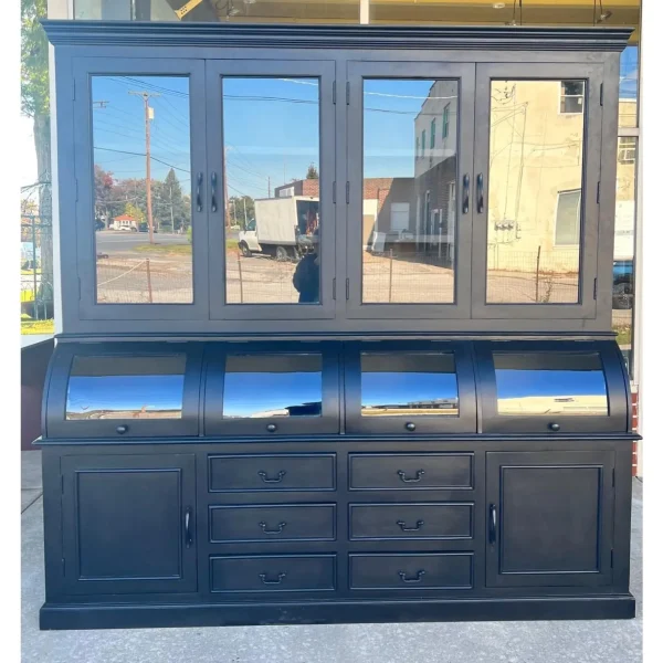 Farmhouse Black Hutch Cabinet - Image 2