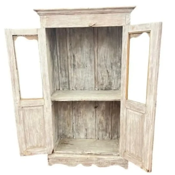 Old Farmhouse Reclaimed Storage Cabinet White Wash - Image 2