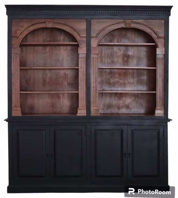 Classic Roman Door Double Arch Library Bookcase - Image 2