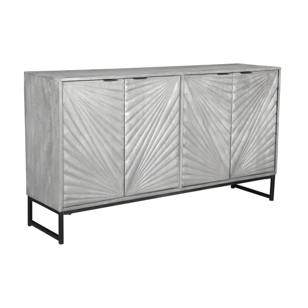 Coastal Gray Chevron Mango Wood Sideboard - Image 2