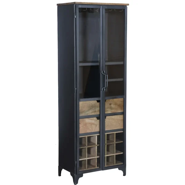 Urban Industrial Black Iron Liquor Cabinet - Image 2