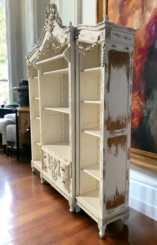 Country French Mahogany Bookcase Hutch - Image 2