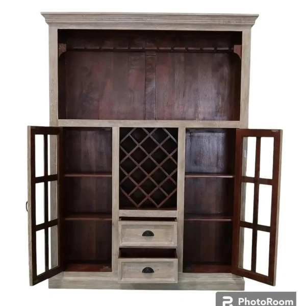 Cape Cod Mango Wood Wine Bar Cabinet - Image 2