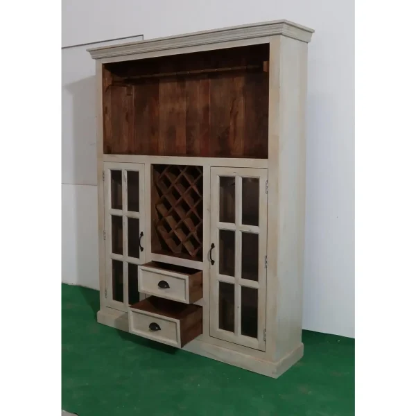 Contemporary Iron Butterfly Cape Cod Coastal Wine Rack Cabinet - Image 2