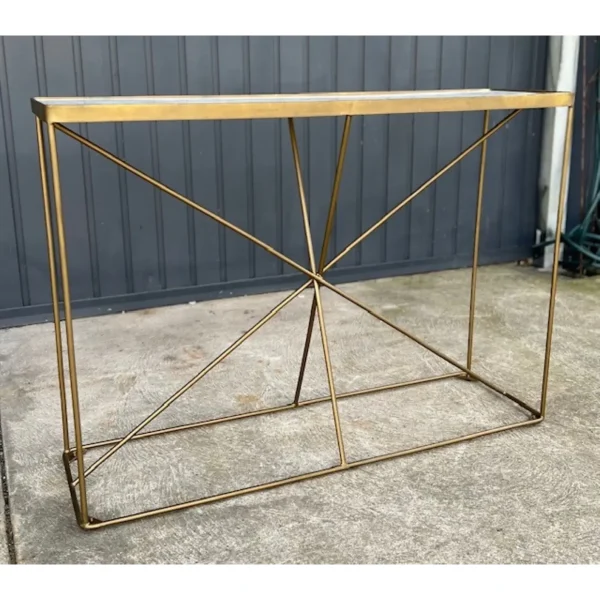 Gold Geometric Console Table - Image 2