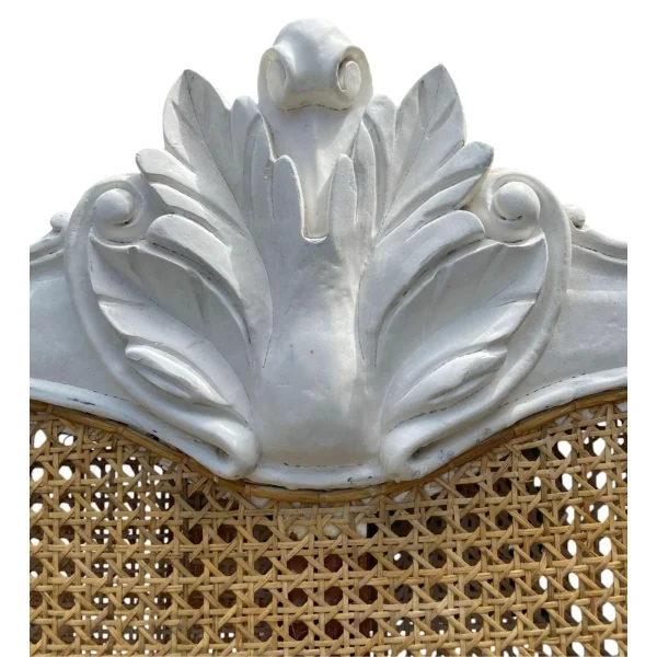 French Regency King Cane Headboard – White Mahogany Wraparound - Image 2