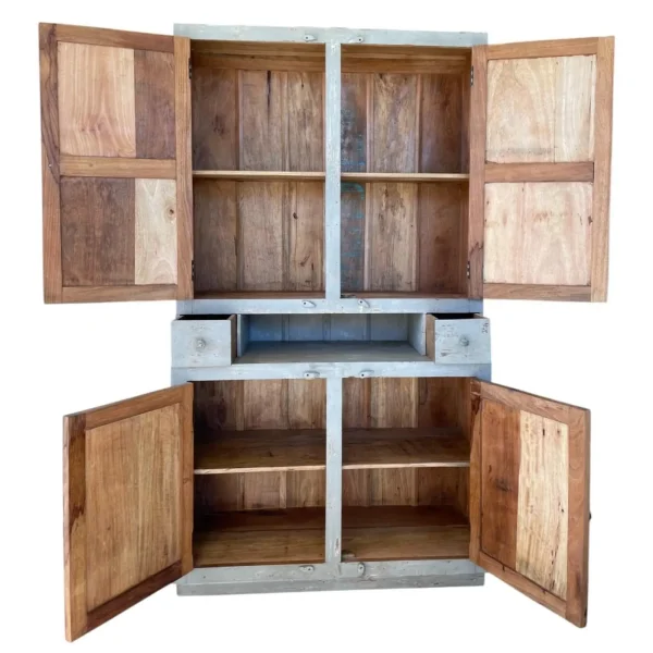 Old Farmhouse Large Mango Wood Pantry Cabinet - Image 3
