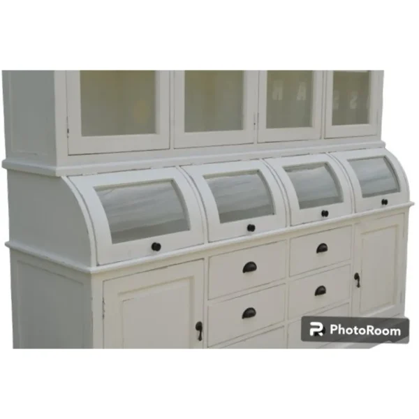 Farmhouse Distressed White Kitchen Pantry - Image 3