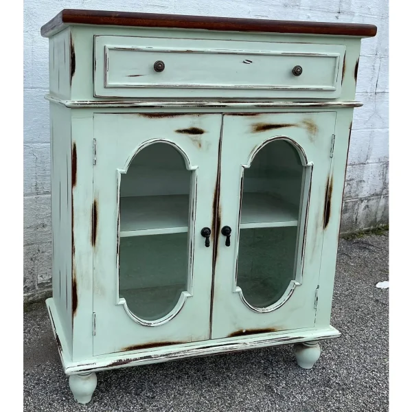 Coastal Boho Glass Door Credenza - Image 3