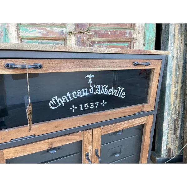 Industrial Chic Glass Door Apothecary Cabinet - Image 3