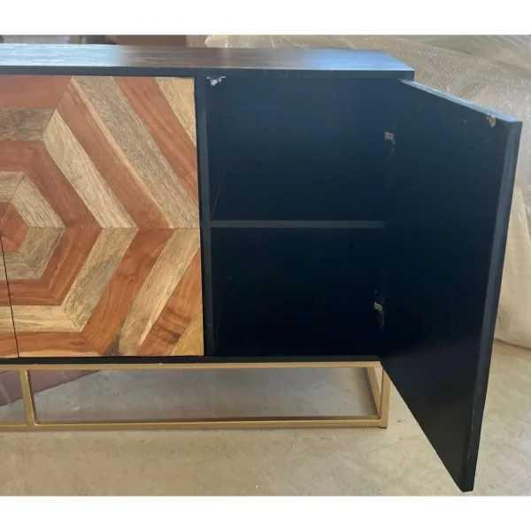 Mid-Century Modern Style Wood Inlay Sideboard - Image 3