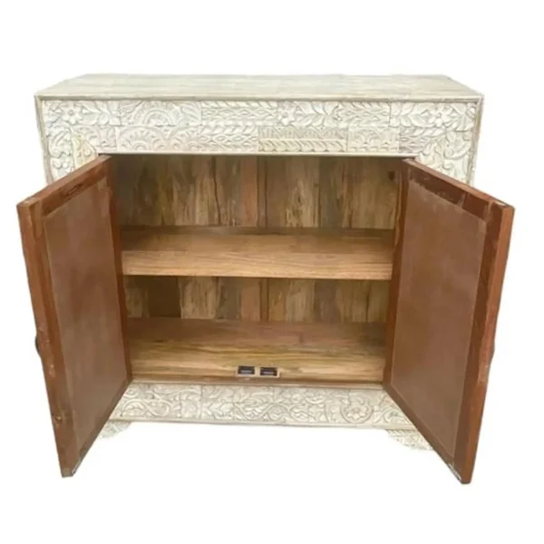 Rustic Coastal 2-Tone Entryway Cabinet - Image 3