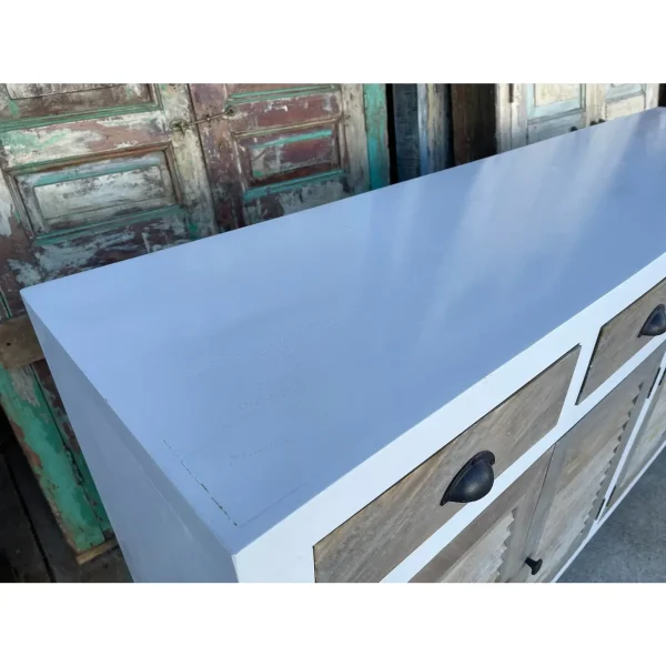 Coastal Beach House Shutter Door Media Credenza - Image 3