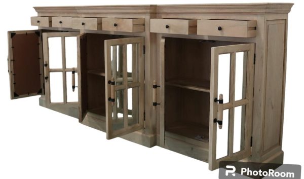 105" Mirror Door Breakfront Credenza - Image 3
