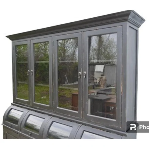 Distressed Black Farmhouse Hutch - Image 3