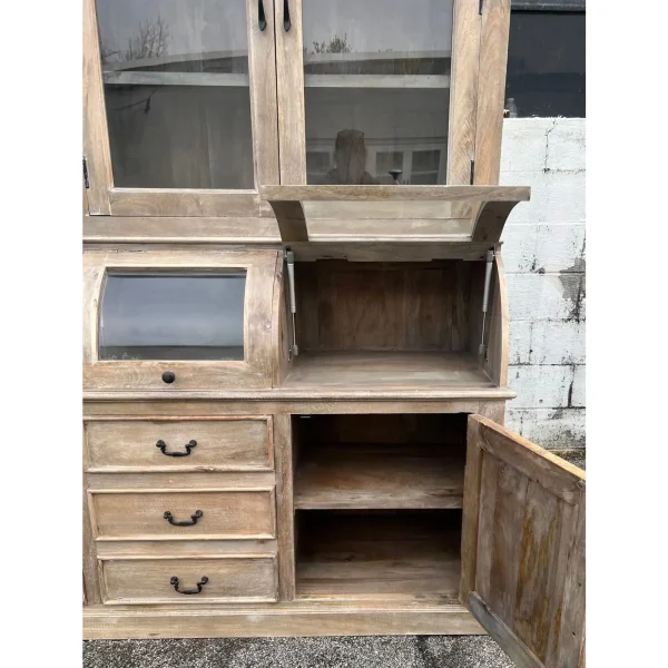 Driftwood Coastal Kitchen Pantry Hutch - Image 3
